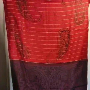 PASHMINA Ladies 27" X 72" Wrap/Scarf Red black‎ and purple